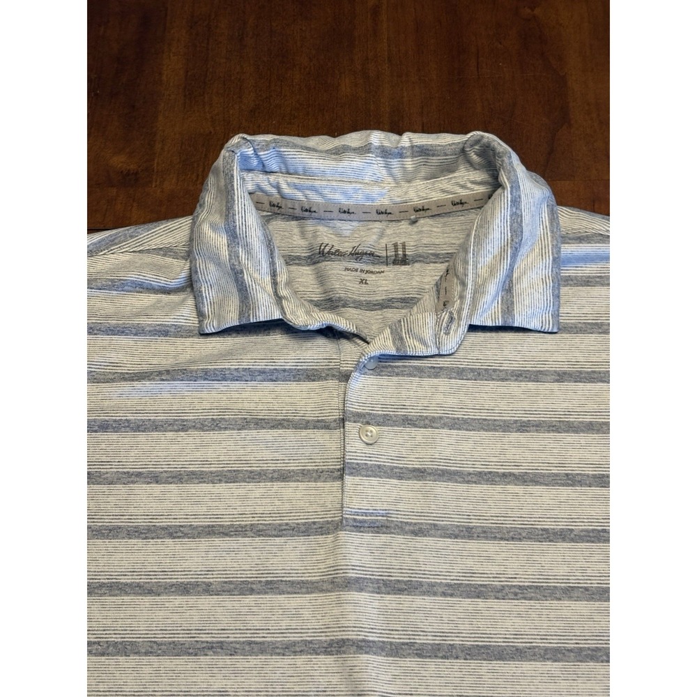 Walter Hagen XL Blue Stripe Golf Polo Shirt Performance Short Sleeve 11 Majors - Picture 2 of 8